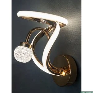 LED Wall Sconce Light – Golden Tri-Color Lumina Spiral Design for Ambient Lighting – Indoor Bedroom & Living Room Fixture