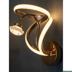 LED Wall Sconce Light – Lumina Spiral Design for Elegant Ambient Lighting – Indoor Bedroom & Living Room Fixture