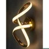LED Wall Sconce Light – Golden Spiral Design for Elegant Ambient Lighting – Indoor Bedroom & Living Room Fixture