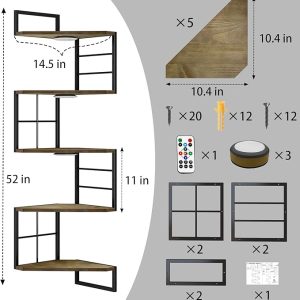 Corner Floating Shelves With Lights