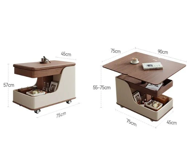 Convertible Lift-Top Coffee Table - Walnut Finish - Image 4