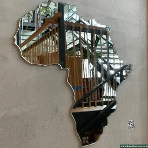 Africa Map LED Mirror – Backlit Wall Mirror with Soft Ambient LED Lighting – Decorative Feature Mirror