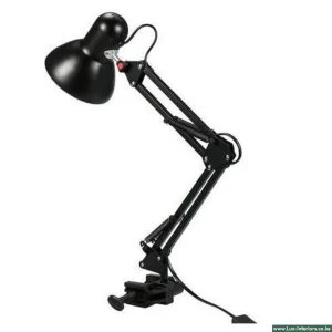 Black Desk Lamp – Adjustable LED Lighting with Sturdy Desk Clamp – Office & Study Table Lamp