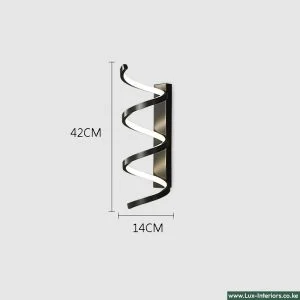 LED Wall Sconce Light – Black Spiral Design for Modern Ambient Lighting – Indoor Bedroom & Living Room Fixture