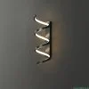 LED Wall Sconce Light – Black Spiral Design for Modern Ambient Lighting – Indoor Bedroom & Living Room Fixture