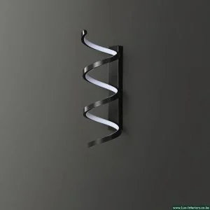 LED Wall Sconce Light – Black Spiral Design for Modern Ambient Lighting – Indoor Bedroom & Living Room Fixture