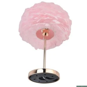 Feather Bedside Lamp – Elegant Gold Finish with Soft Ambient Light – Table Lamp for Bedroom & Living Room