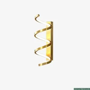 LED Wall Sconce Light – Golden Spiral Design for Elegant Ambient Lighting – Indoor Bedroom & Living Room Fixture