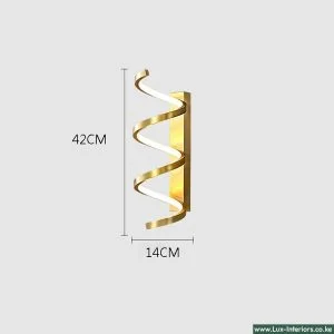 LED Wall Sconce Light – Golden Spiral Design for Elegant Ambient Lighting – Indoor Bedroom & Living Room Fixture