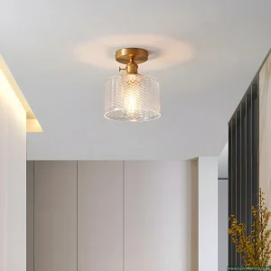 Matisse Ripple Glass Ceiling Light – Textured Artistic Glass Shade – Flush Mount Indoor Ceiling Light Fixture