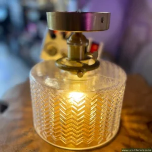 Matisse Ripple Glass Ceiling Light – Textured Artistic Glass Shade – Flush Mount Indoor Ceiling Light Fixture