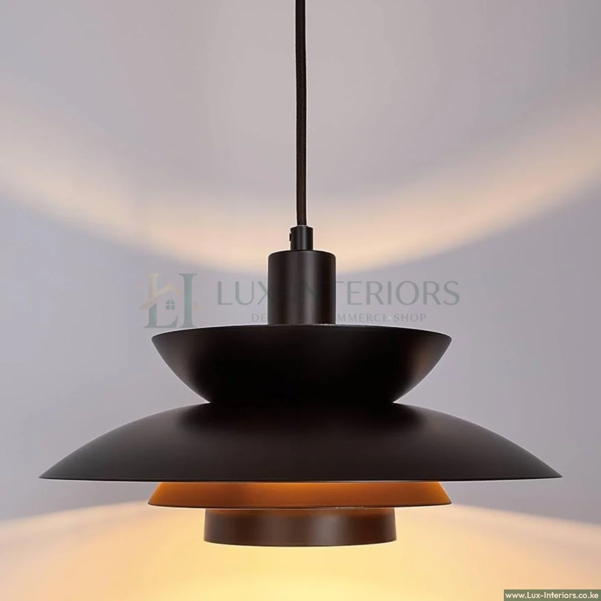 Scandinavian Pendant Light – Nordic 3-Layer Shade Design for Soft Ambient Lighting – Single Drop Ceiling Fixture