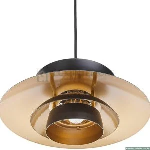 Scandinavian Pendant Light – Nordic 3-Layer Shade Design for Soft Ambient Lighting – Single Drop Ceiling Fixture