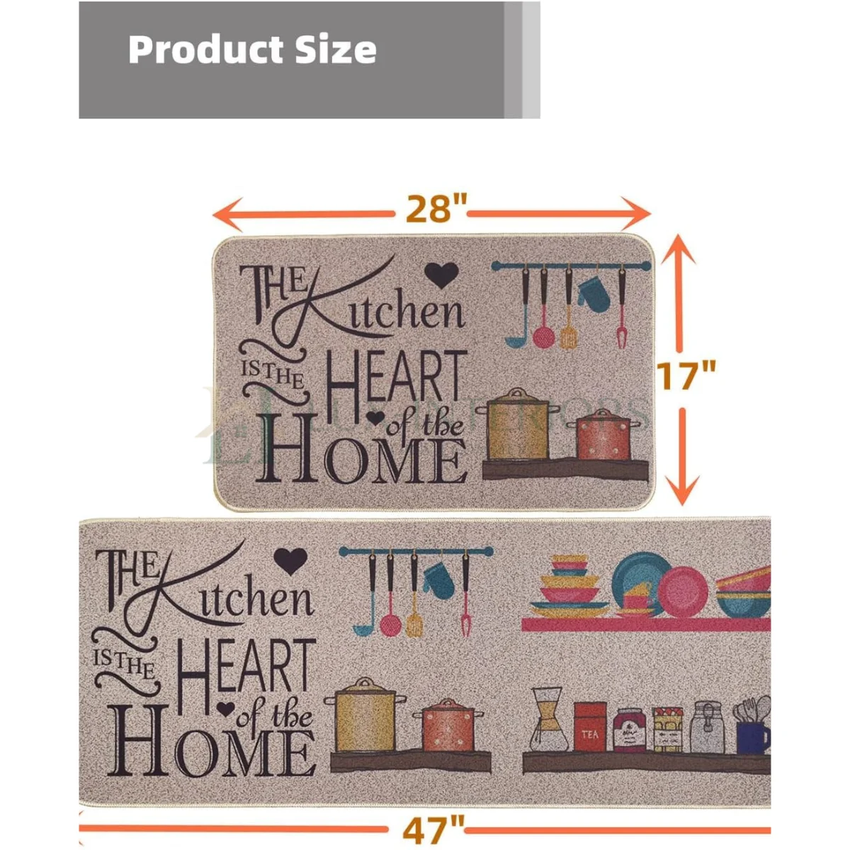 Kitchen Floor Mats Set – Non-Slip Cushioned Mats with Strong Rubber Backing – Set of 2 for Sink & Cooking Areas - Image 4