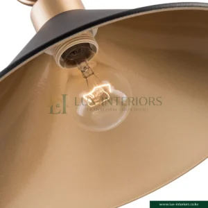 Industrial Pendant Lamp – Single-Light Modern Farmhouse Ceiling Fixture – Black Finish