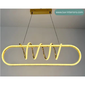 Spiral Chandelier – Stunning Oval Ring Design for Luxurious Ambient Lighting – Indoor Dining & Living Room Fixture