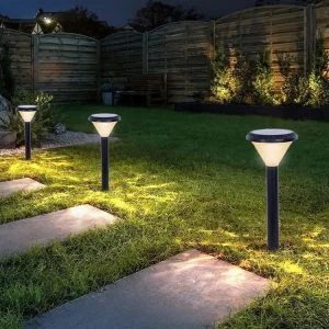 Solar Garden Light – Tri-Color LED for Landscape Pathway Lighting – Waterproof Outdoor Yard Fixture