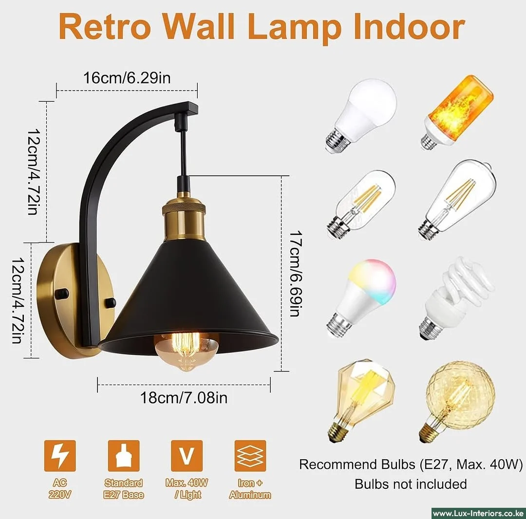 Wall Sconce Lamp – Vintage Industrial Design for Ambient Lighting – Indoor Bedroom & Living Room Fixture - Image 4