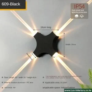 LED Wall Lamp – Waterproof Exterior Cross Star Design for Outdoor Lighting – Modern Garden & Patio Fixture
