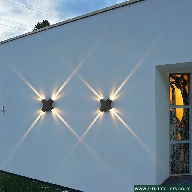 LED Wall Lamp – Waterproof Exterior Cross Star Design for Outdoor Lighting – Modern Garden & Patio Fixture - Image 2