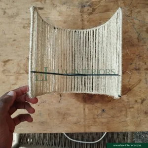 Wall Sconce Light – African Rattan-Style Woven Design for Warm Ambient Lighting – Ivory Indoor Fixture