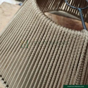 Woven Rope Lamp Shade – Beige African Rattan-Style Design for Warm Ambient Lighting – Indoor Bedroom & Living Room Fixture