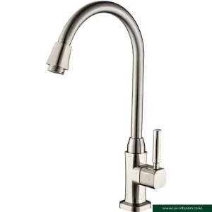Brimix Kitchen Tap – Single Lever Stainless Steel Mixer with Smooth Water Control – Model 4830L Sink Faucet