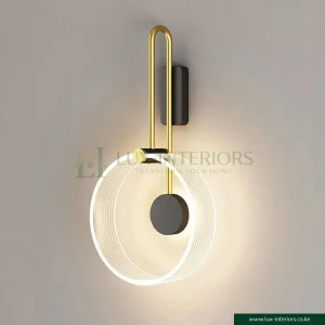LED Wall Sconce Lamp – Contemporary Nordic Metal & Acrylic Round Design – Indoor Bedroom & Living Room Fixture