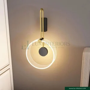 LED Wall Sconce Lamp – Contemporary Nordic Metal & Acrylic Round Design – Indoor Bedroom & Living Room Fixture