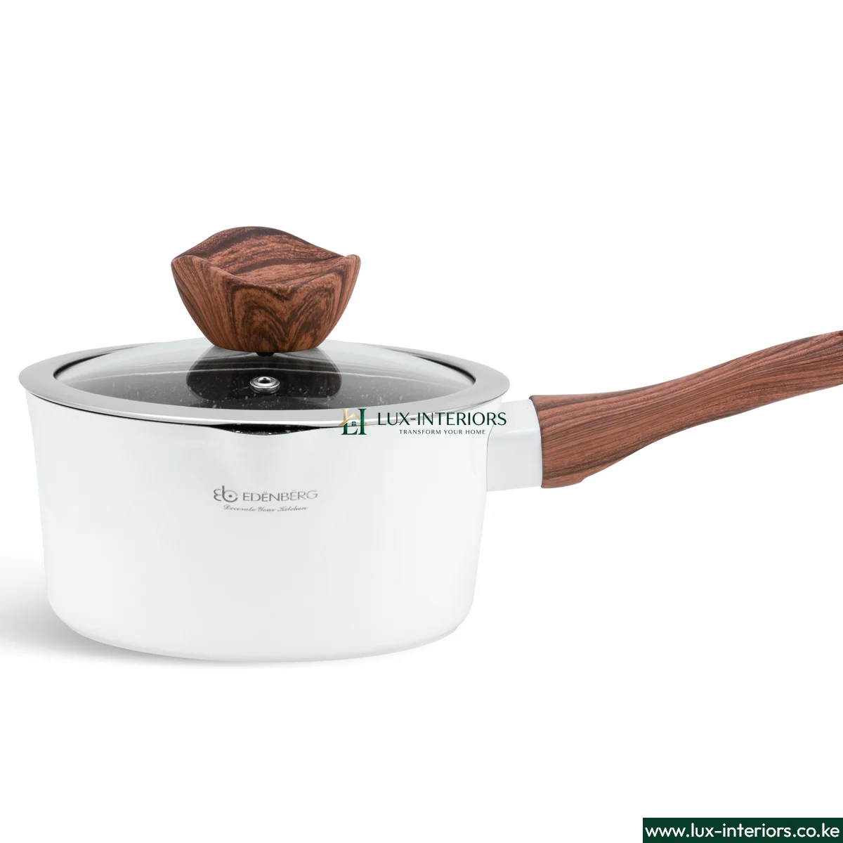 Edenburg Granite Marble Cookware Set – White 15-Piece Non-Stick Pots & Pans with Durable Stone Coating – Modern Home Kitchen Set - Image 4