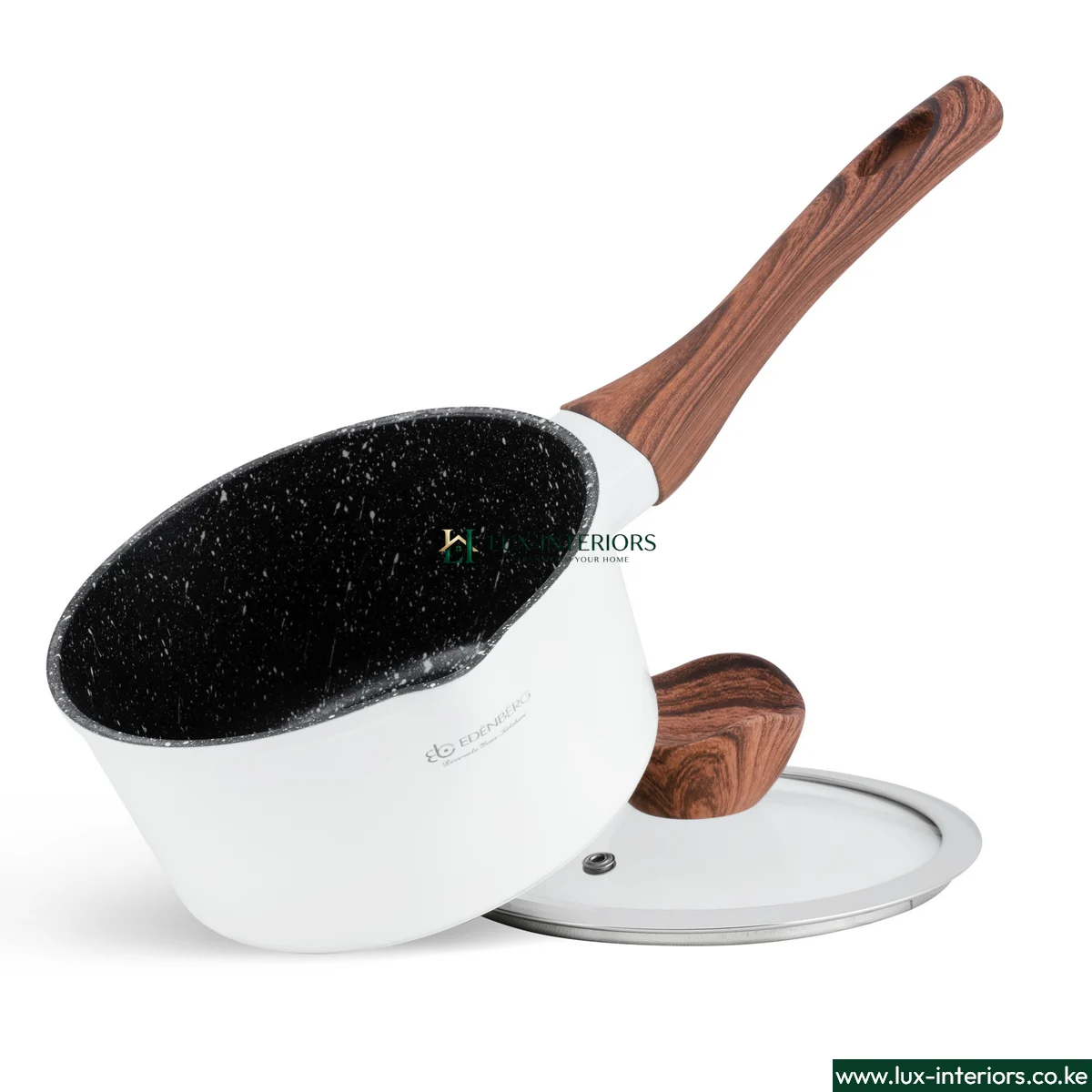 Edenburg Granite Marble Cookware Set – White 15-Piece Non-Stick Pots & Pans with Durable Stone Coating – Modern Home Kitchen Set - Image 14