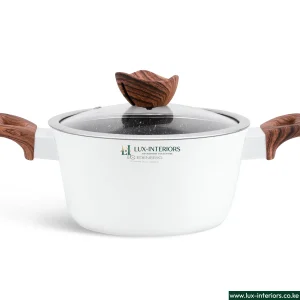 Edenburg Granite Marble Cookware Set – White 15-Piece Non-Stick Pots & Pans with Durable Stone Coating – Modern Home Kitchen Set