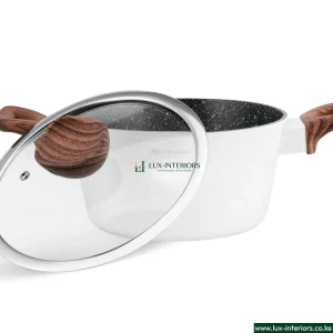 Edenburg Granite Marble Cookware Set – White 15-Piece Non-Stick Pots & Pans with Durable Stone Coating – Modern Home Kitchen Set