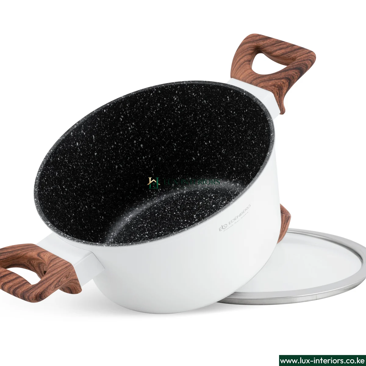 Edenburg Granite Marble Cookware Set – White 15-Piece Non-Stick Pots & Pans with Durable Stone Coating – Modern Home Kitchen Set - Image 17