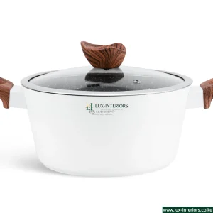 Edenburg Granite Marble Cookware Set – White 15-Piece Non-Stick Pots & Pans with Durable Stone Coating – Modern Home Kitchen Set