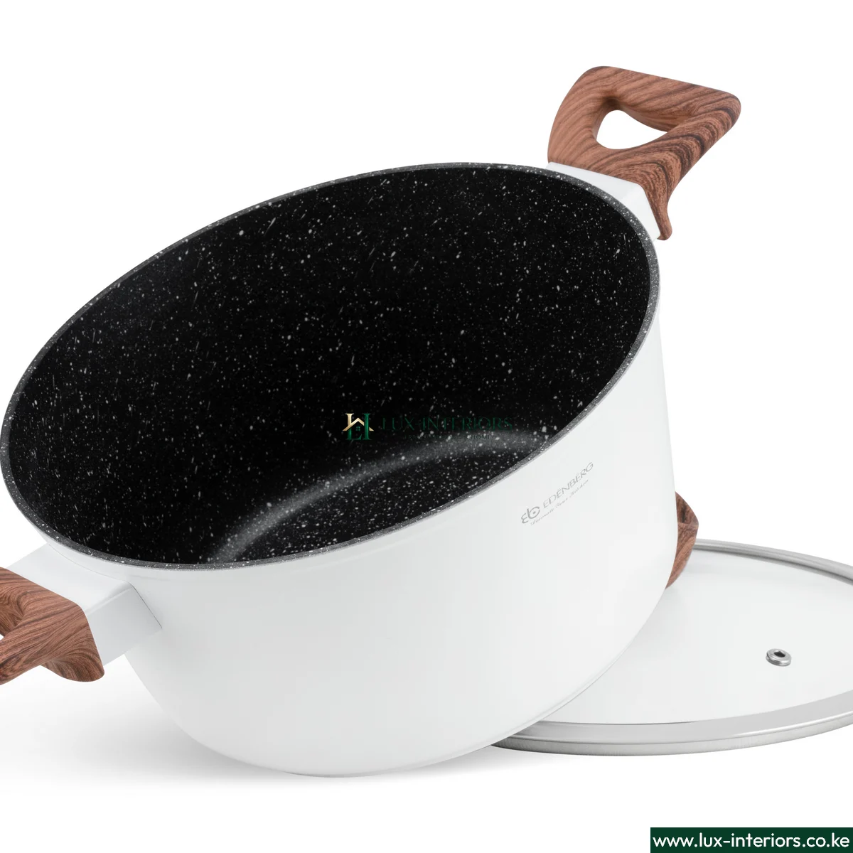 Edenburg Granite Marble Cookware Set – White 15-Piece Non-Stick Pots & Pans with Durable Stone Coating – Modern Home Kitchen Set - Image 20