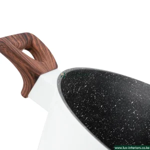 Edenburg Granite Marble Cookware Set – White 15-Piece Non-Stick Pots & Pans with Durable Stone Coating – Modern Home Kitchen Set