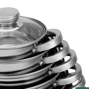 Edenburg Stainless Steel Cookware Set – Luxury 12-Piece Pan Collection – Induction & Gas Compatible Kitchen Set