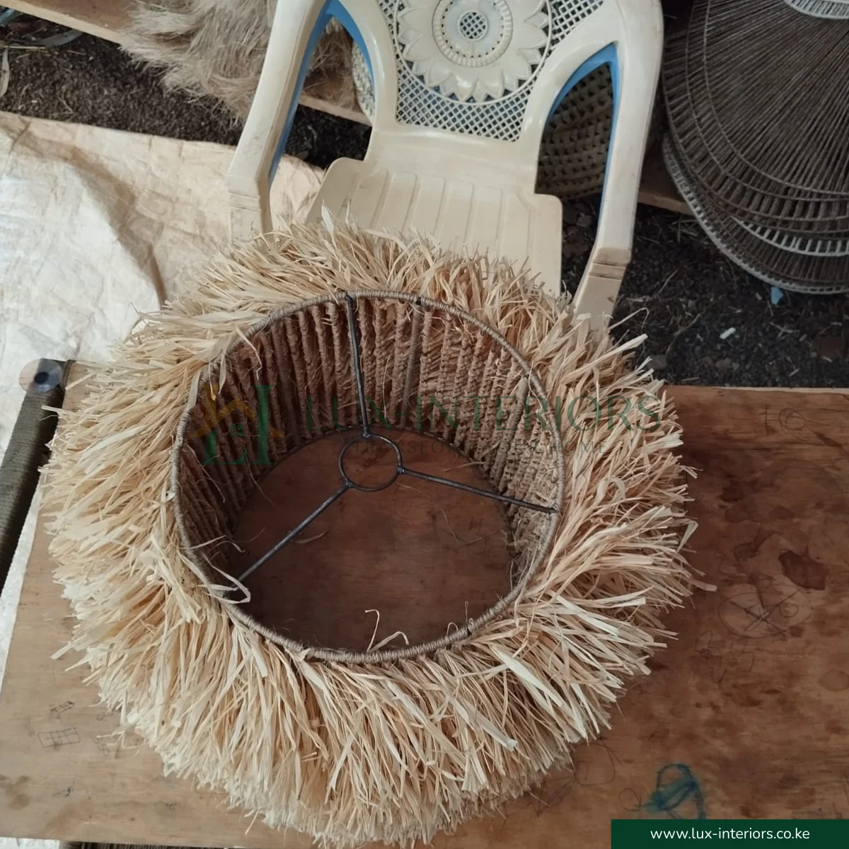 Ceiling Lamp – Fluffy Afro-Inspired Round Lampshade with Layered Texture – Indoor Bedroom & Living Room Fixture - Image 4