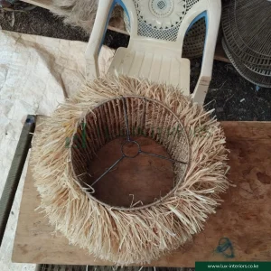 Ceiling Lamp – Fluffy Afro-Inspired Round Lampshade with Layered Texture – Indoor Bedroom & Living Room Fixture