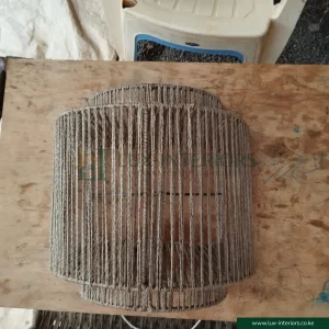 Vintage Rope Wall Sconce Light – Handmade Rattan Rope Shade for Bedroom, Living Room & Hallway – Farmhouse Bedside & Vanity Lighting Fixture