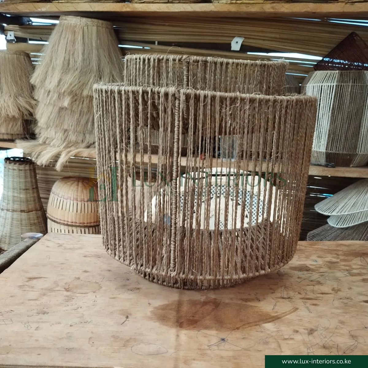 Vintage Rope Wall Sconce Light – Handmade Rattan Rope Shade for Bedroom, Living Room & Hallway – Farmhouse Bedside & Vanity Lighting Fixture - Image 3