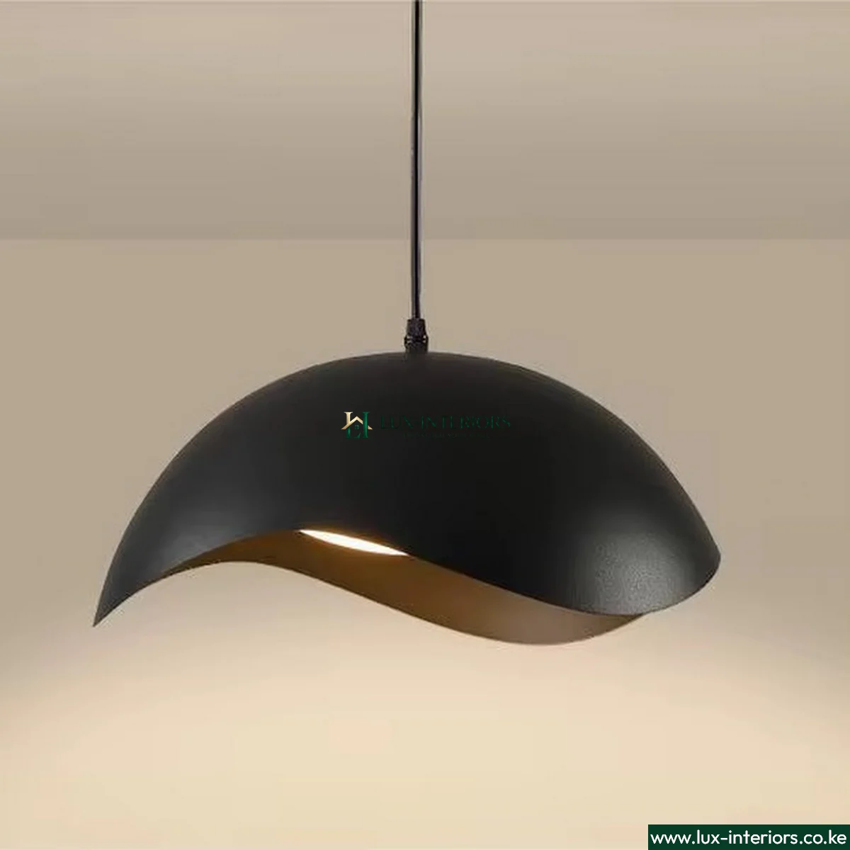 Nordic LED Pendant Light – Modern Wave Design in Black for Ambient Lighting – Indoor Ceiling Fixture - Image 3