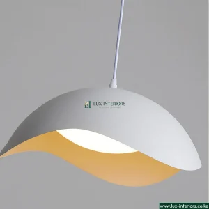 Nordic LED Pendant Light – Modern Wave Design in White for Ambient Lighting – Indoor Ceiling Fixture