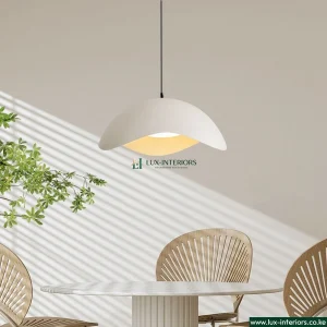 Nordic LED Pendant Light – Modern Wave Design in White for Ambient Lighting – Indoor Ceiling Fixture