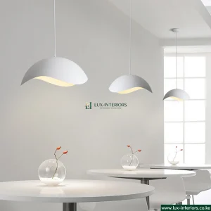 Nordic LED Pendant Light – Modern Wave Design in White for Ambient Lighting – Indoor Ceiling Fixture
