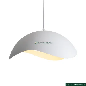 Nordic LED Pendant Light – Modern Wave Design in White for Ambient Lighting – Indoor Ceiling Fixture