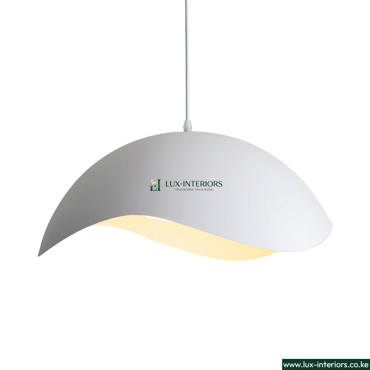 Nordic LED Pendant Light – Modern Wave Design in White for Ambient Lighting – Indoor Ceiling Fixture - Image 7