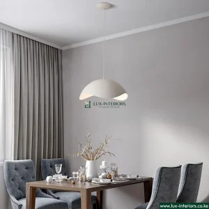 Nordic LED Pendant Light – Modern Wave Design in White for Ambient Lighting – Indoor Ceiling Fixture
