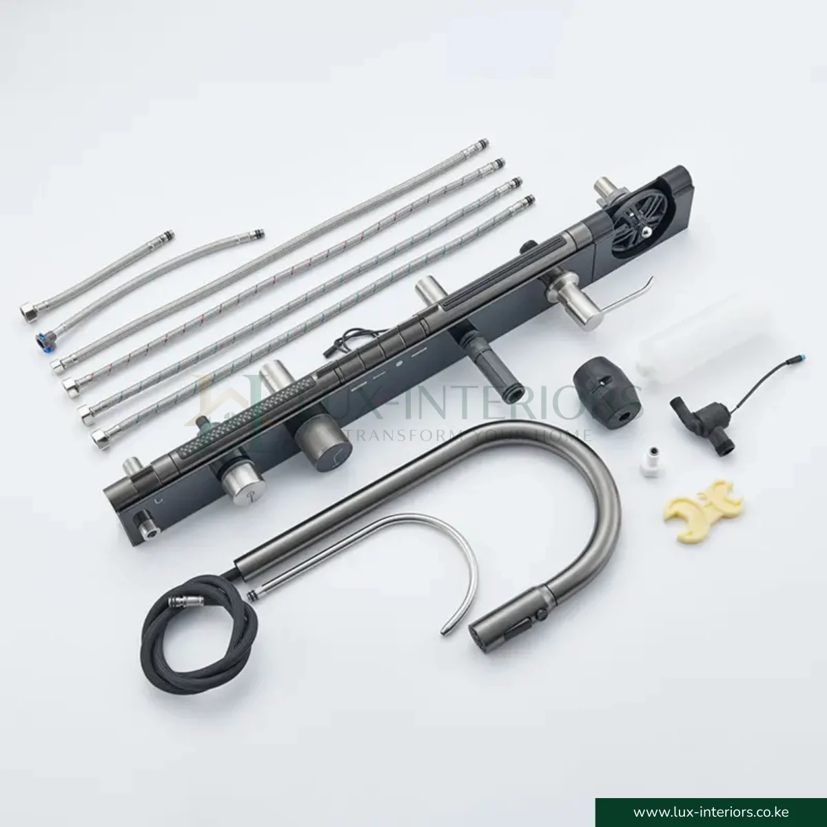 Smart Kitchen Sink – Stainless Steel Waterfall Single Bowl Workstation with Digital Display & Pull-Out Fly Rain Faucet – Multifunctional Sink - Image 8